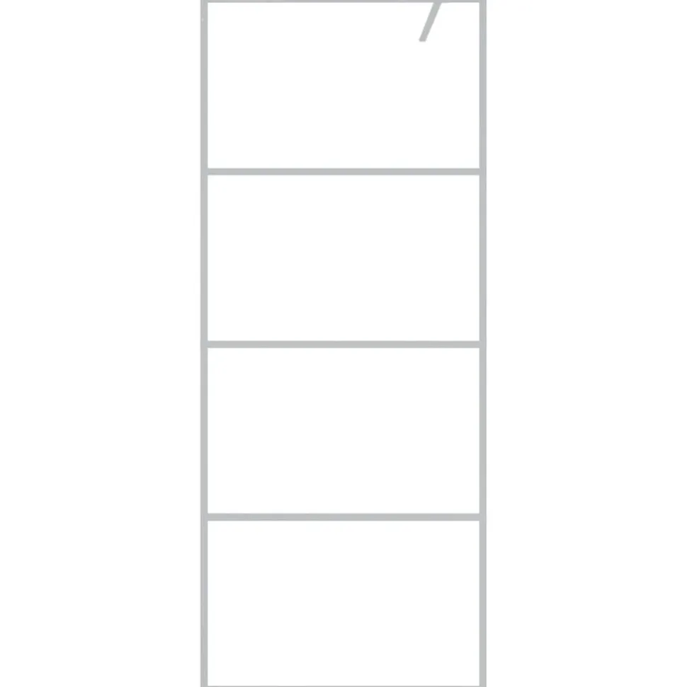 vidaXL Inloopdouchewand 80x195 cm transparant ESG-glas zilverkleurig
