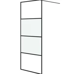 vidaXL Inloopdouchewand 80x195 cm halfmat ESG-glas zwart
