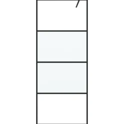 vidaXL Inloopdouchewand 80x195 cm halfmat ESG-glas zwart