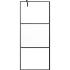 vidaXL Inloopdouchewand 80x195 cm halfmat ESG-glas zwart