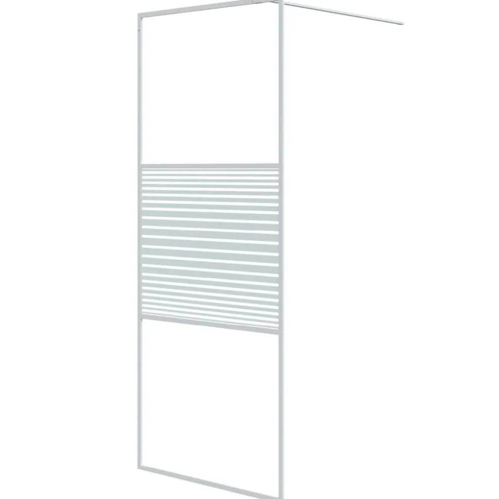 vidaXL Inloopdouchewand 80x195 cm transparant ESG-glas wit