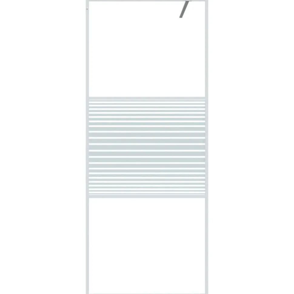 vidaXL Inloopdouchewand 80x195 cm transparant ESG-glas wit
