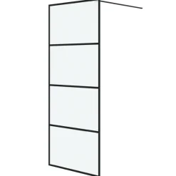 vidaXL Inloopdouchewand 80x195 cm mat ESG-glas zwart