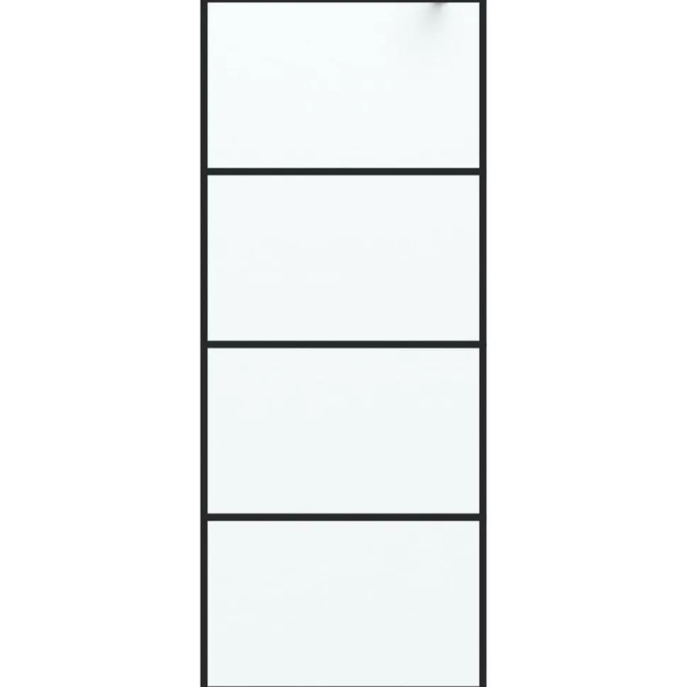 vidaXL Inloopdouchewand 80x195 cm mat ESG-glas zwart