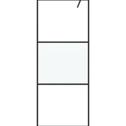 vidaXL Inloopdouchewand 80x195 cm halfmat ESG-glas zwart