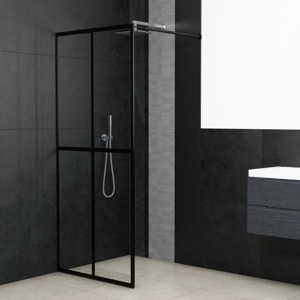 vidaXL Inloopdouchewand 80x195 cm transparant gehard glas