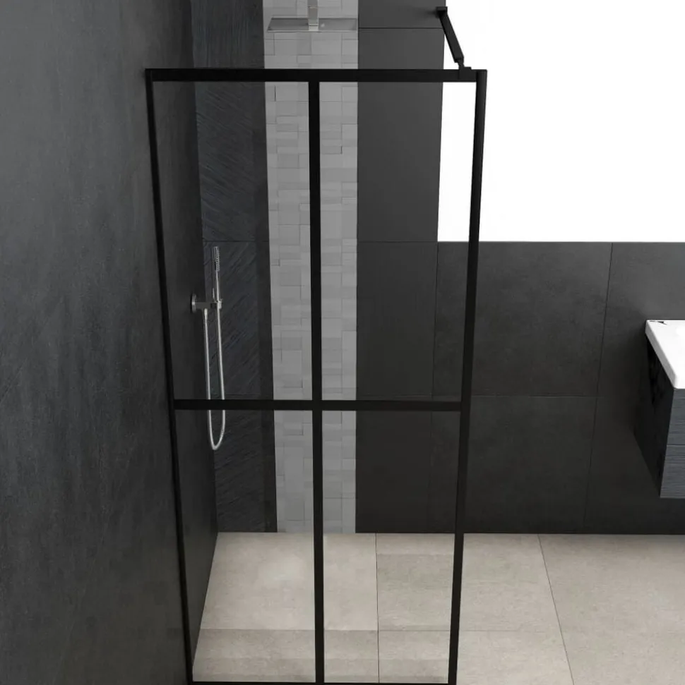vidaXL Inloopdouchewand 80x195 cm transparant gehard glas