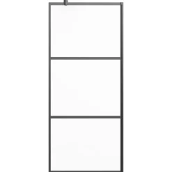 vidaXL Inloopdouchewand 80x195 cm mat ESG-glas zwart