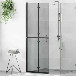 vidaXL Inloopdouchewand Zwart 70 x 6,5 x 190 cm