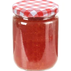 vidaXL Jampotten met wit met rode deksels 48 st 230 ml glas