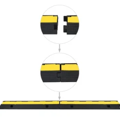 vidaXL Kabelbeschermer drempel 1 tunnel 100 cm rubber