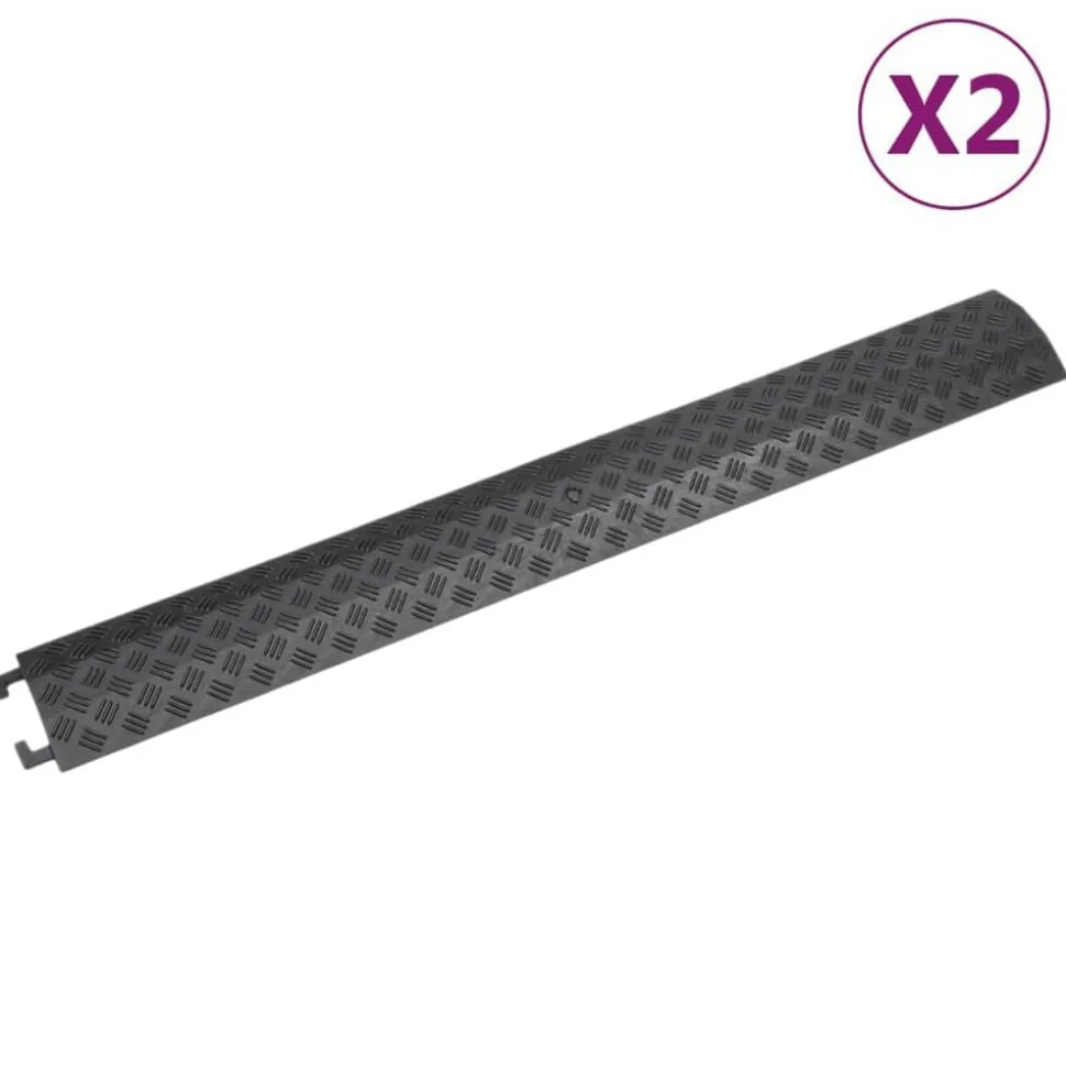 vidaXL Kabelbeschermers drempel 2 st 98,5 cm zwart