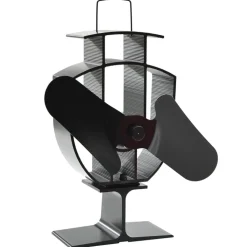 vidaXL Kachelventilator met 2 vinnen zwart