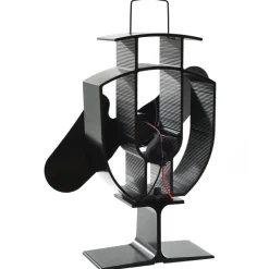vidaXL Kachelventilator met 2 vinnen zwart