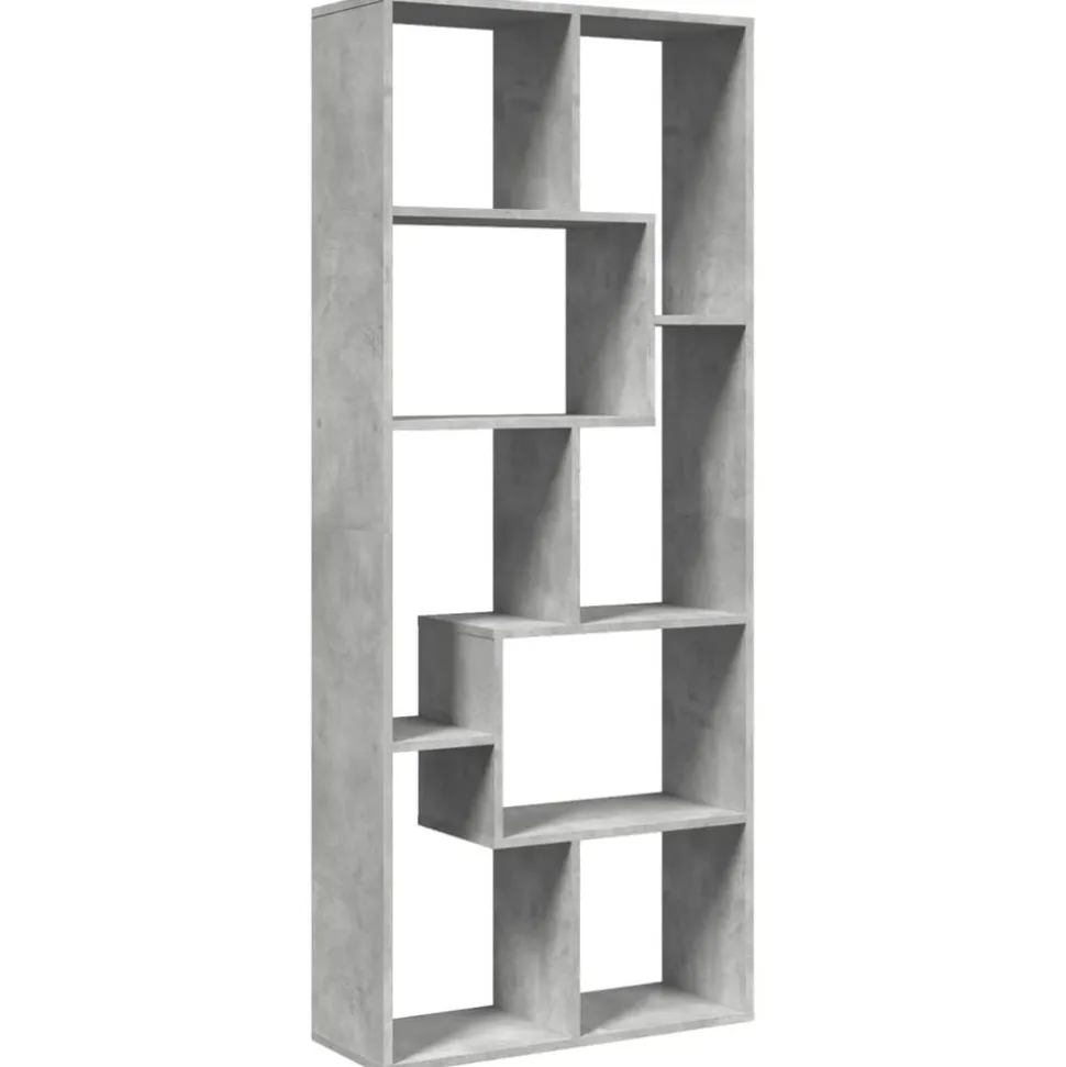 vidaXL Kamerscherm / boekenkast 67x25x161,5 cm bewerkt hout betongrijs