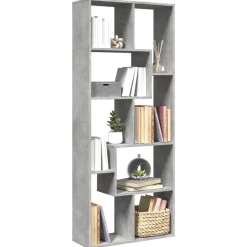 vidaXL Kamerscherm / boekenkast 67x25x161,5 cm bewerkt hout betongrijs