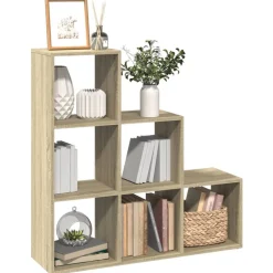 vidaXL Kamerscherm / boekenkast 3-laags 99x29x99 cm hout sonoma eiken