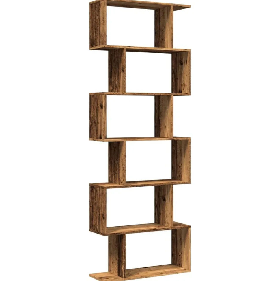 vidaXL Kamerscherm / boekenkast 6-laags 70x24x193 cm hout oud hout