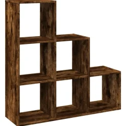 vidaXL Kamerscherm / boekenkast 3-laags 99x29x99 cm hout gerookt eiken