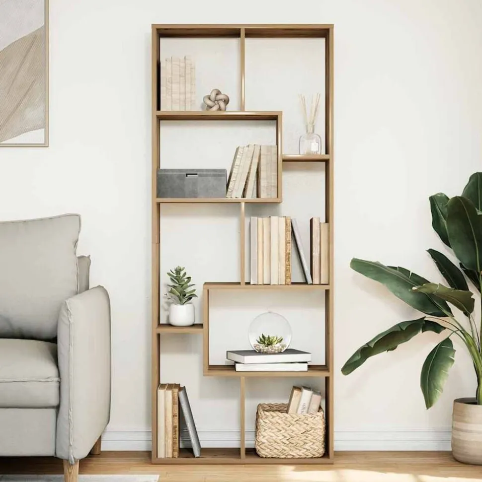 vidaXL Kamerscherm / boekenkast 67x25x161,5 cm hout artisanaal eiken