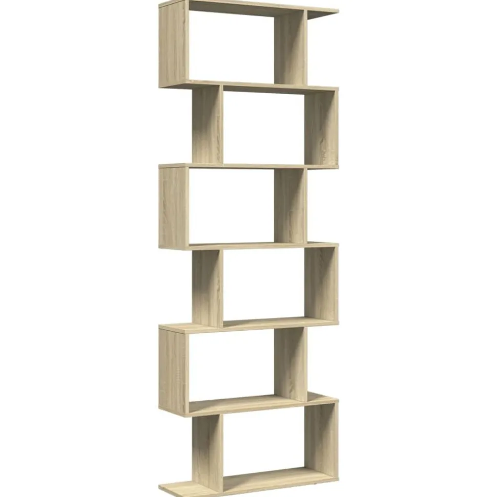 vidaXL Kamerscherm / boekenkast 6-laags 70x24x193 cm hout sonoma eiken