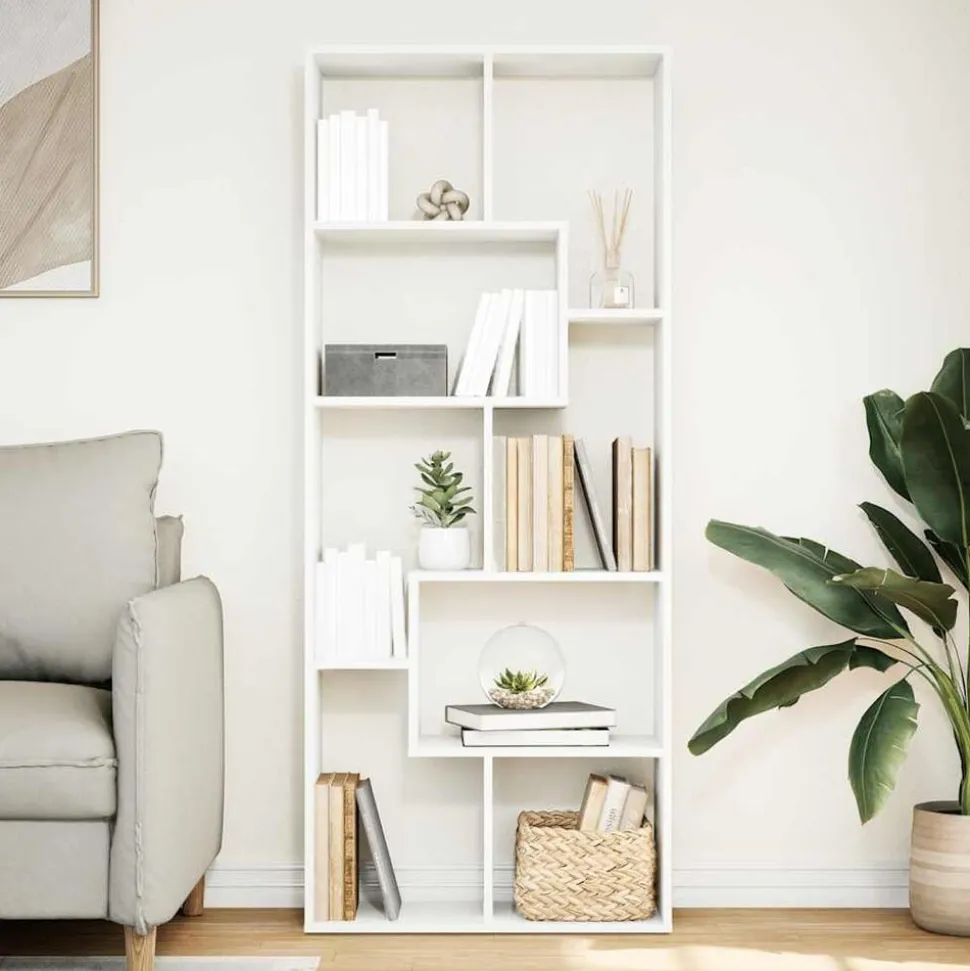 vidaXL Kamerscherm / boekenkast 67x25x161,5 cm bewerkt hout wit