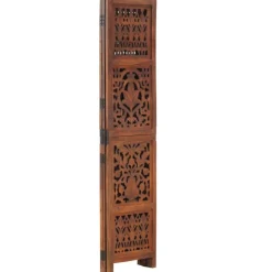 vidaXL Kamerscherm 3 panelen handgesneden 120x165 cm mangohout bruin