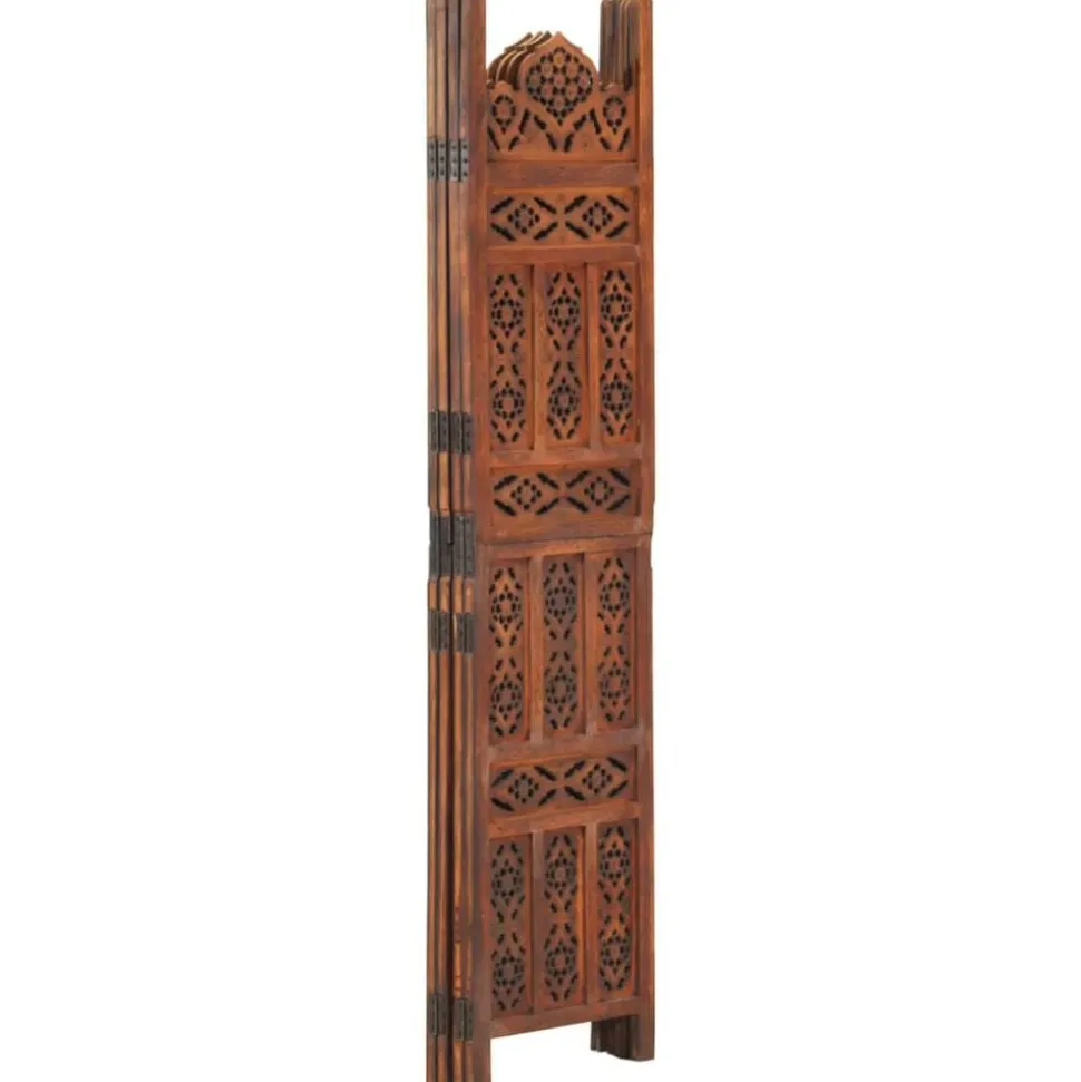 vidaXL Kamerscherm 4 panelen handgesneden 160x165 cm mangohout bruin