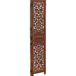 vidaXL Kamerscherm 3 panelen handgesneden 120x165 cm mangohout bruin