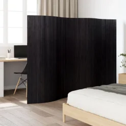 vidaXL Kamerscherm breedte 250 cm hoogte 165 cm bamboe zwart
