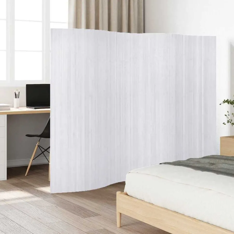 vidaXL Kamerscherm breedte 250 cm hoogte 165 cm bamboe wit