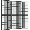 vidaXL Kamerscherm inklapbaar 5 panelen Japanse stijl 200x170 cm zwart