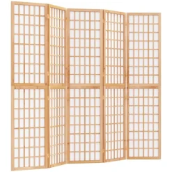 vidaXL Kamerscherm inklapbaar 5 panelen Japanse stijl 200x170 cm