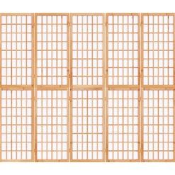 vidaXL Kamerscherm inklapbaar 5 panelen Japanse stijl 200x170 cm