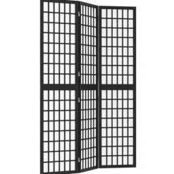 vidaXL Kamerscherm inklapbaar 3 panelen Japanse stijl 120x170 cm zwart