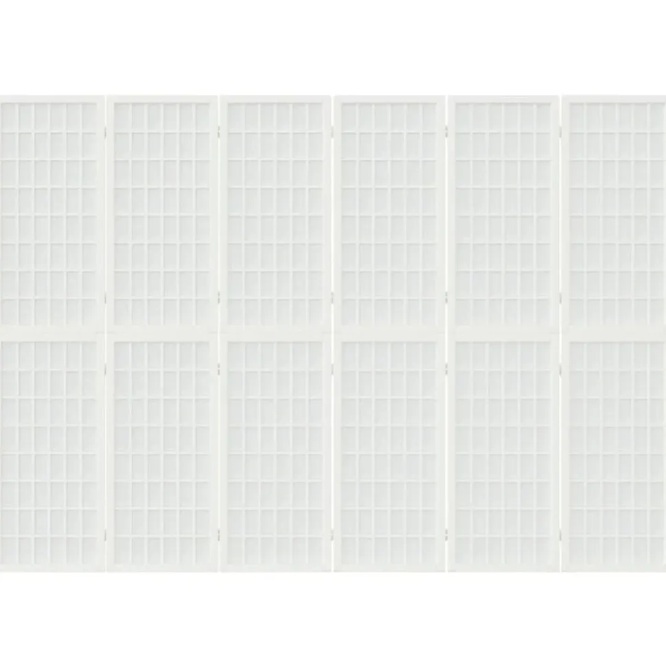 vidaXL Kamerscherm inklapbaar 6 panelen Japanse stijl 240x170 cm wit