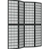 vidaXL Kamerscherm inklapbaar 4 panelen Japanse stijl 160x170 cm zwart