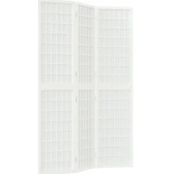 vidaXL Kamerscherm inklapbaar 3 panelen Japanse stijl 120x170 cm wit