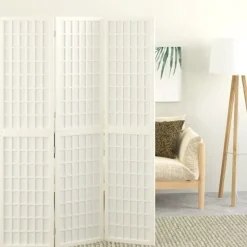 vidaXL Kamerscherm inklapbaar 3 panelen Japanse stijl 120x170 cm wit
