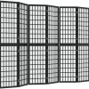 vidaXL Kamerscherm inklapbaar 6 panelen Japanse stijl 240x170 cm zwart