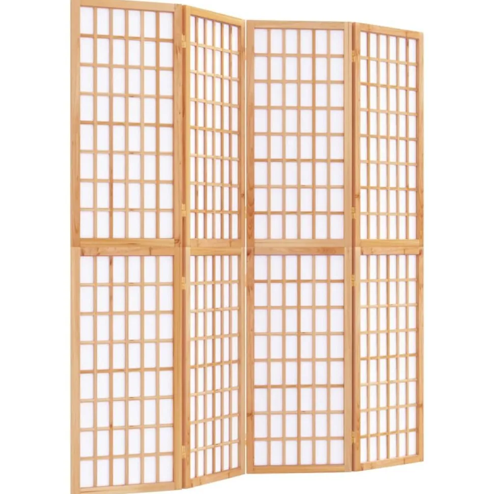 vidaXL Kamerscherm inklapbaar 4 panelen Japanse stijl 160x170 cm