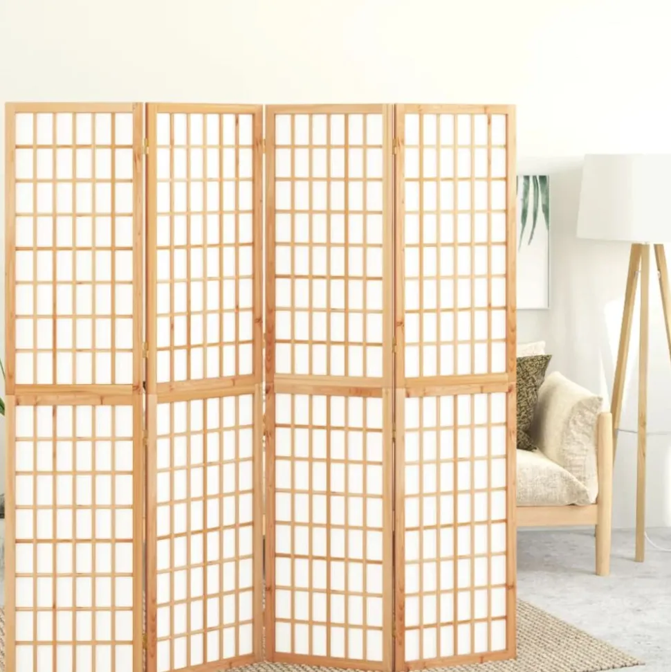 vidaXL Kamerscherm inklapbaar 4 panelen Japanse stijl 160x170 cm