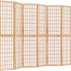 vidaXL Kamerscherm inklapbaar 6 panelen Japanse stijl 240x170 cm