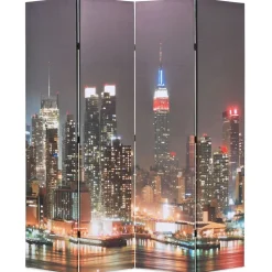 vidaXL Kamerscherm inklapbaar New York bij nacht 160x170 cm