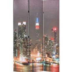 vidaXL Kamerscherm inklapbaar New York bij nacht 120x170 cm