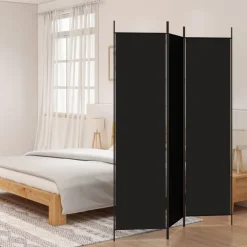 vidaXL Kamerscherm met 3 panelen 150x200 cm stof zwart