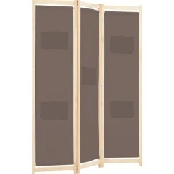 vidaXL Kamerscherm met 3 panelen 120x170x4 cm stof bruin