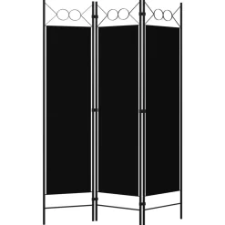 vidaXL Kamerscherm met 3 panelen 120x180 cm zwart