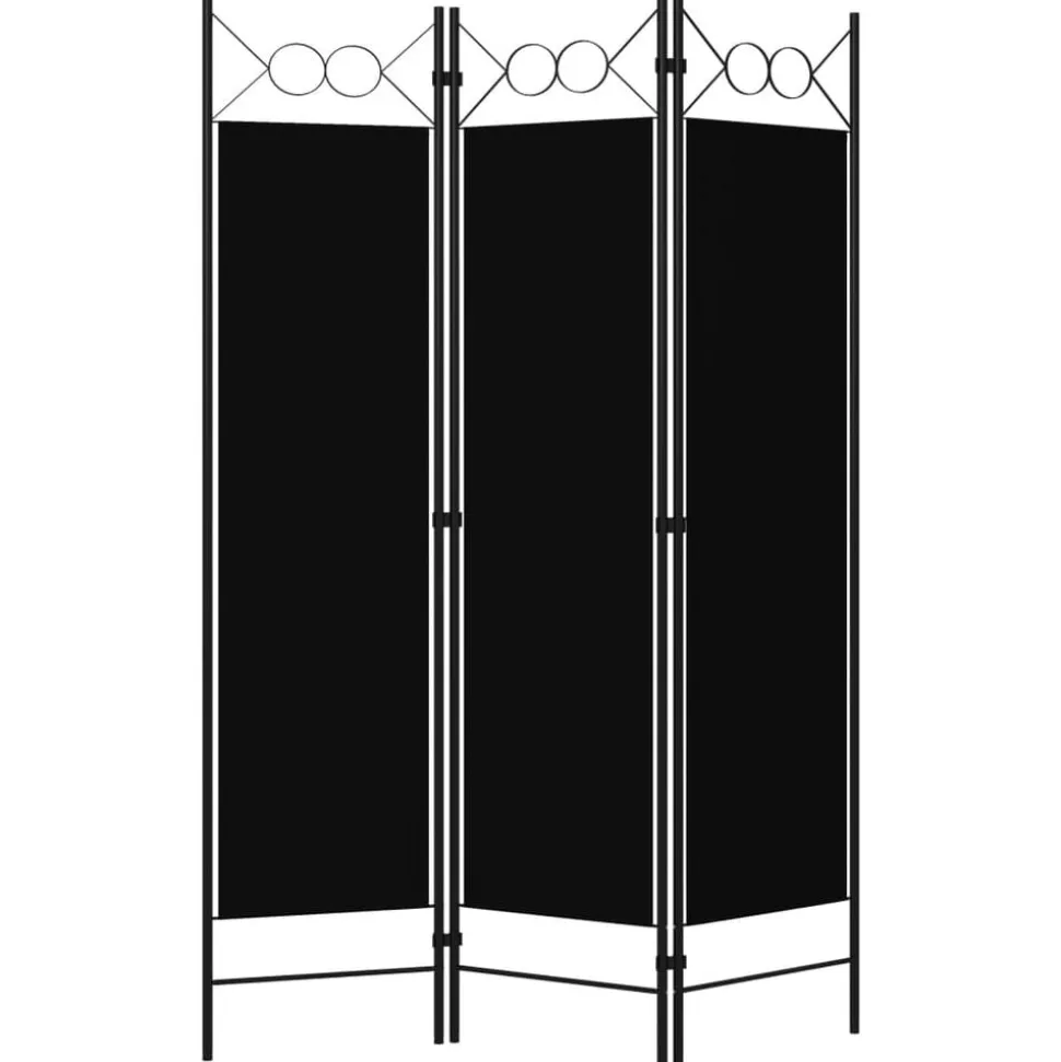 vidaXL Kamerscherm met 3 panelen 120x180 cm zwart
