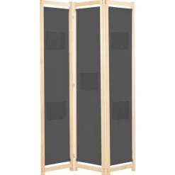 vidaXL Kamerscherm met 3 panelen 120x170x4 cm stof grijs